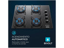 Cooktop 4 Mondial Bocas LPG Gas Black-Bivolt