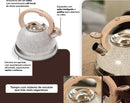 Chaleira de Apito com Indução - Brinox - Roma 2,7 litros - Cor Vanilla
