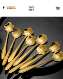 CONJUNTO DE COLHERES  PRIMAVERA PARA BOLO DE AÇO INOXIDÁVEL