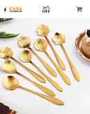 CONJUNTO DE COLHERES  PRIMAVERA PARA BOLO DE AÇO INOXIDÁVEL