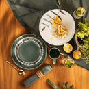 Aparelho de Jantar E Chá 30 Peças Flat Matcha Verde Oxford Puro Luxo