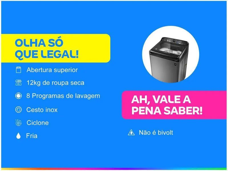 Máquina de Lavar Roupas Panasonic NA-F120B1TB - 220V