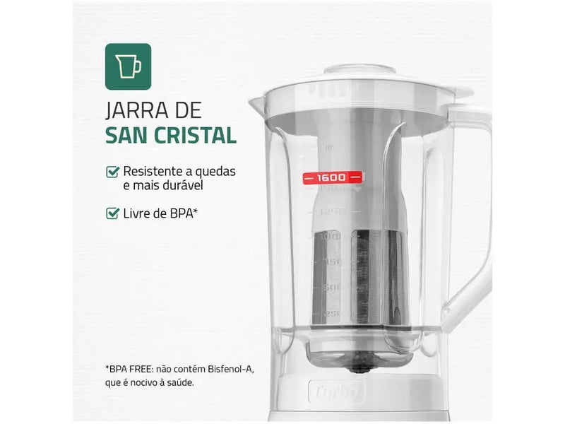 L-99-WG Mondial Turbo Power Blender with Filter 3 Speeds 500W White and Grey-220V