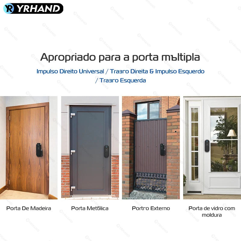 YRHAND Do Brasil R5 Tuya Smart lock fechadura eletronico digital Waterproof Wifi Fingerprint Lock Electronic Door Lock For Home