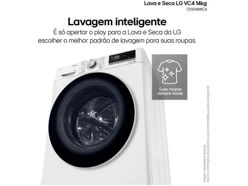 Lava e Seca LG 14kg Smart VC4 CV5014WC4 com-110V