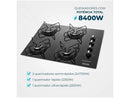 Cooktop 4 Mondial Bocas LPG Gas Black-Bivolt