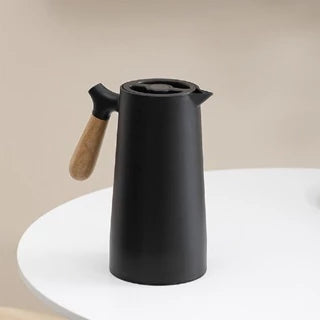 Garrafa Térmica Nórdica 1 Litro Café ou Chá Cabo de Madeira