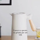 Garrafa Térmica Nórdica 1 Litro Café ou Chá Cabo de Madeira